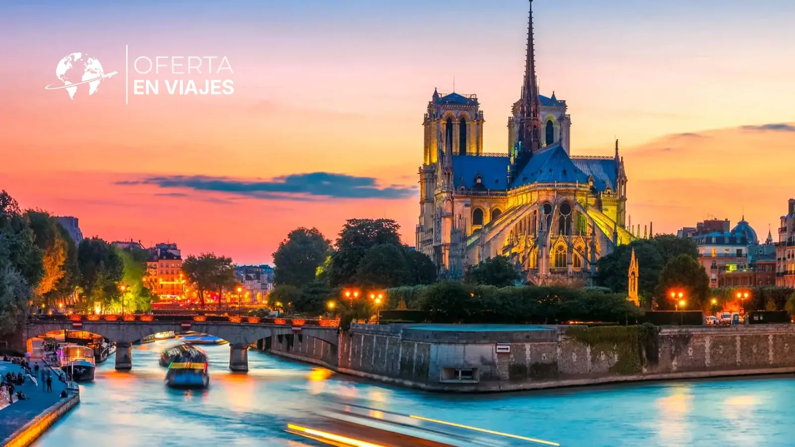 Catedral de Notre-Dame de París restaurada en la Île de la Cité