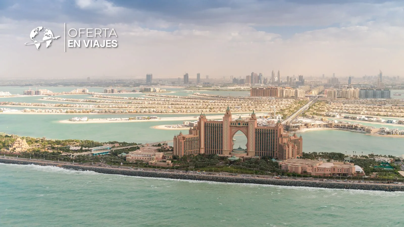 Vista aérea de Palm Jumeirah en Dubái