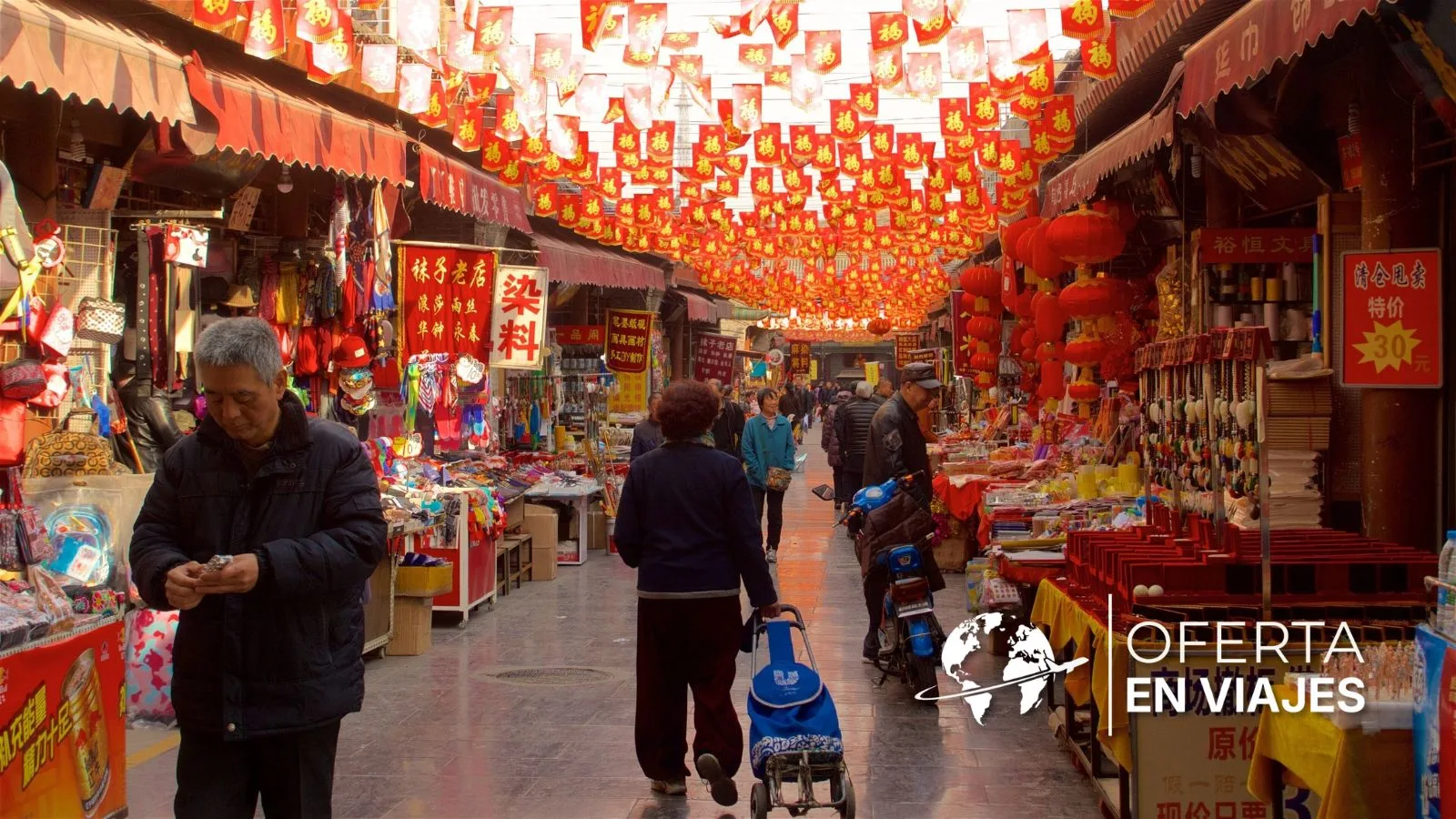 Barrio Musulmán de Xi’an con puestos de comida y mercados