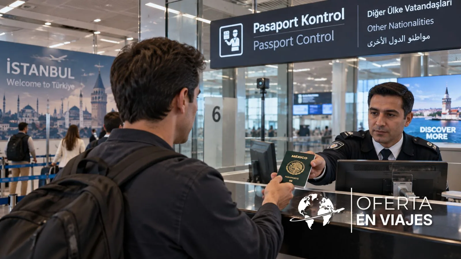 Control migratorio de llegada a Turquía con pasaporte mexicano